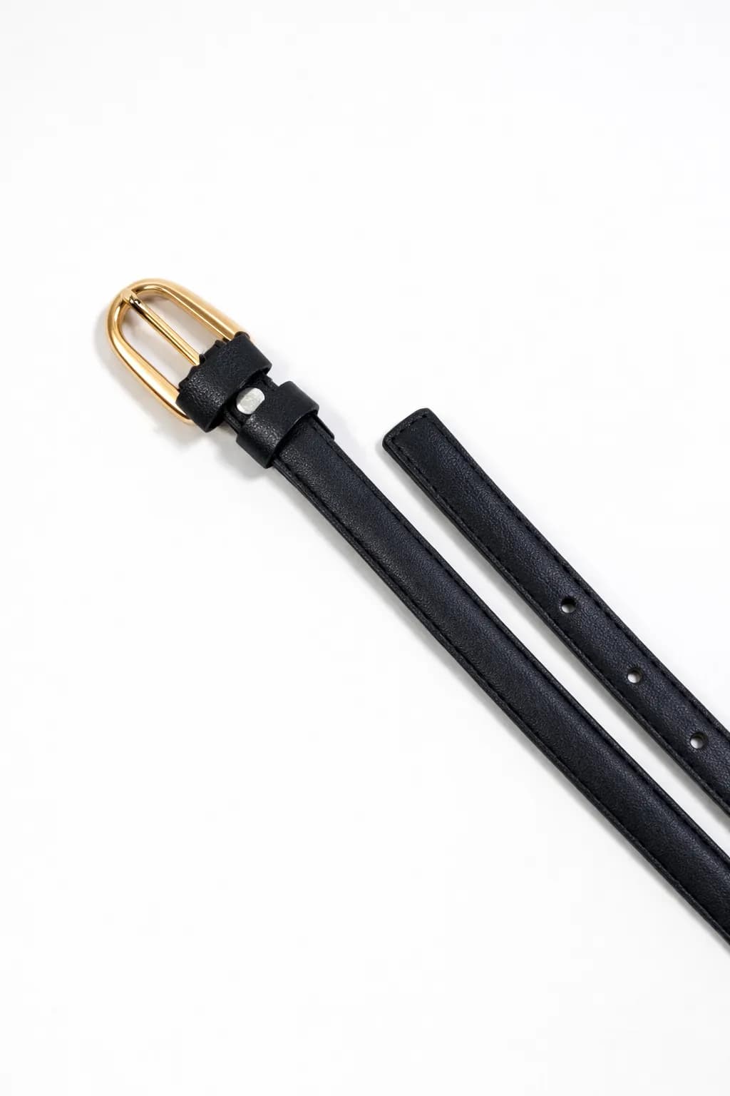 Classic Gold Buckle Slim Ladies Belt
