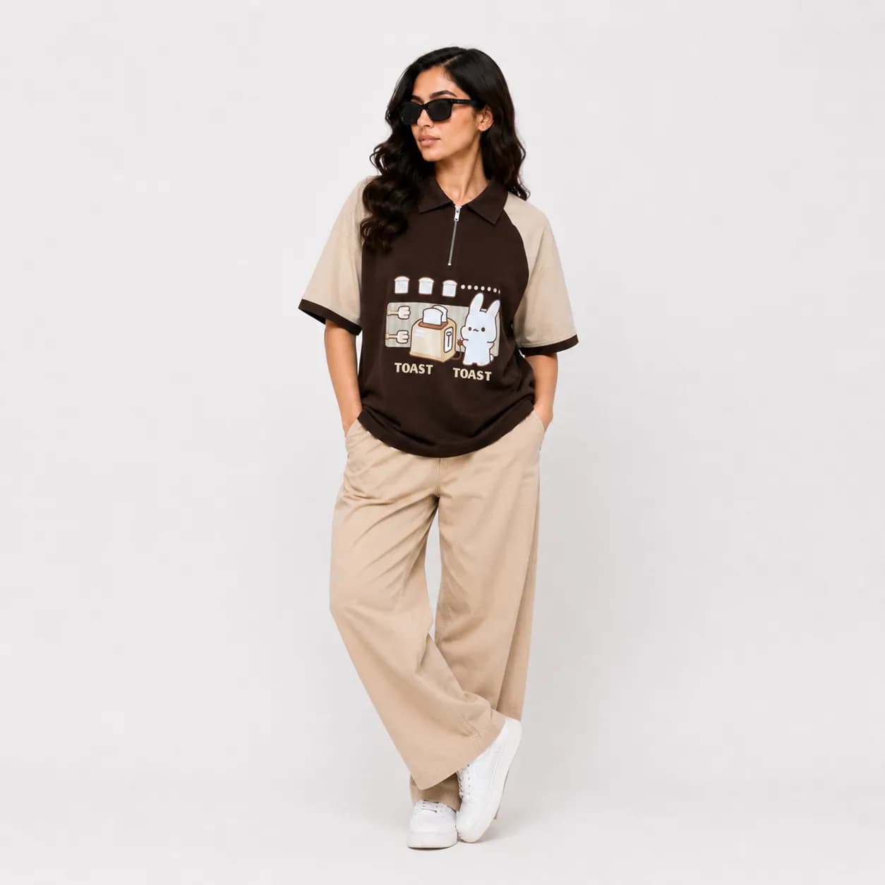 STOFFA Signature Contrast Zip Polo