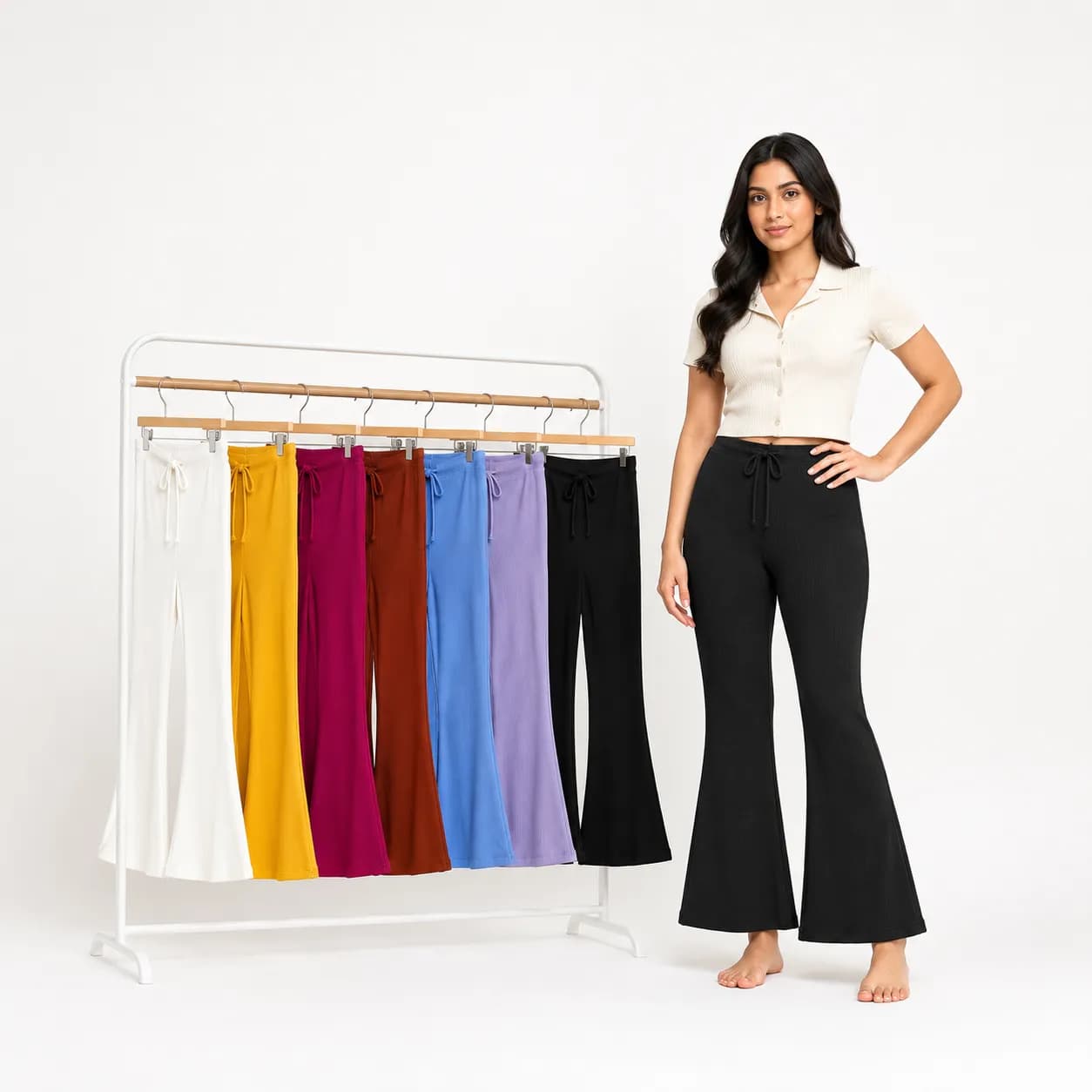 Premium Ribbed Flare Pants