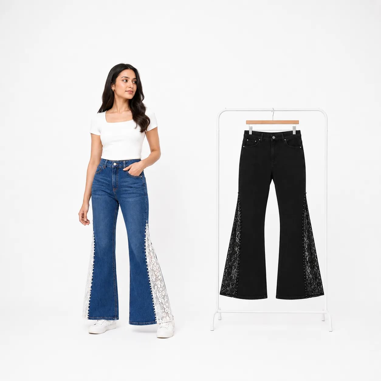 Women’s Side Lace Denim Pants