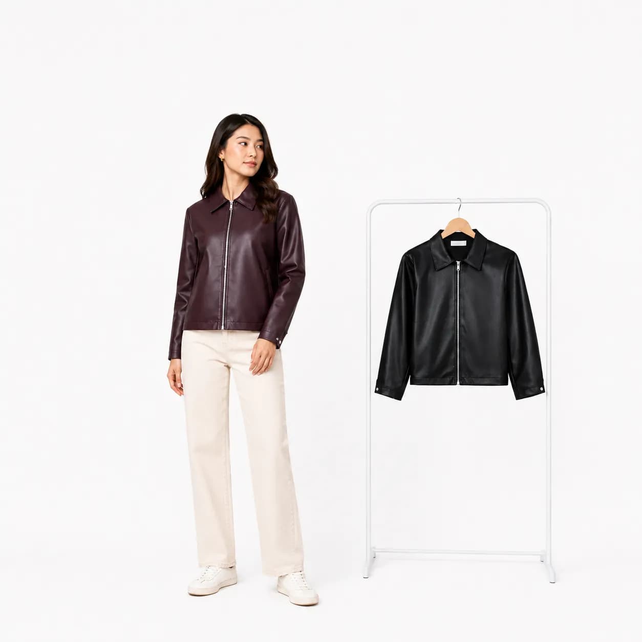 Girls/Ladies Artificial PU Leather Jacket